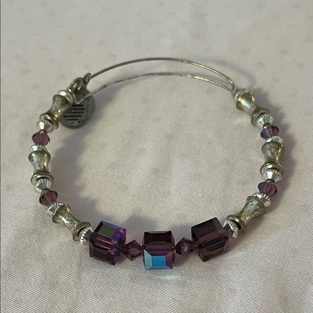 Alex & Ani Purple Beaded Bangle Bracelet